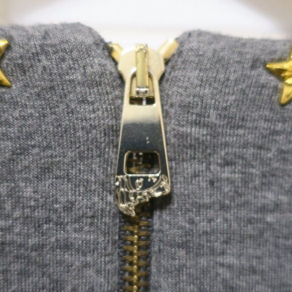 AUTHENTIC VERSACE COLLECTION STUDDED SWEATSHIRT GREY gold STARS size Small LUXE - Picture 7 of 11